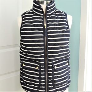 J. Crew Navy Stripe Down Vest size Small